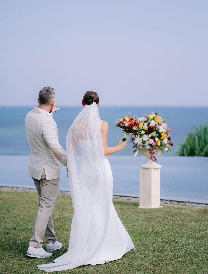 Clifftop wedding ceremony at Cape Weligama